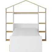 Vente-unique Hutbed hout natuurlijk licht, wit 90 x 190 cm
