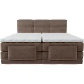 Vente-unique Boxspringbed stof bruin 2 x 80 x 200 cm