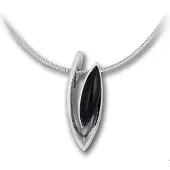 Trendjuwelier huiscollectie 1305911 Zilveren Ketting Onyx 42+3 cm
