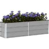 vidaXL Plantenbak Lichtgrijs 160 x 40 x 45 cm Staal