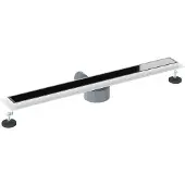 vidaXL Doucheafvoer glazen dekking met 360° sifon Zwart 80 cm