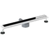 vidaXL Doucheafvoer glazen dekking met 360° sifon Zwart 70 cm