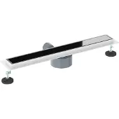 vidaXL Doucheafvoer glazen dekking met 360° sifon Zwart 60 cm
