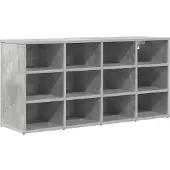 vidaXL Schoenenkast 103 x 30 x 51 cm Bewerkt hout Betongrijs