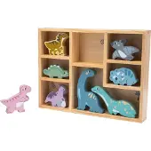 Kinder and Kids - Dinosaurussen in houten kist (8 stuks)