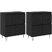 Syfax Dressoirs 2 pcs Zwart eiken