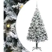 vidaXL Kunstkerstboom met 300 LED Wit 210 cm PVC en Staal en Kunststof