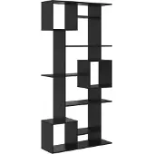 vidaXL Boekenkast 9-laags 92 x 29 x 188 cm Bewerkt hout Zwart Eiken