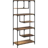 vidaXL Boekenkast 6-laags 81 x 36 x 176 cm Bewerkt hout Oud hout
