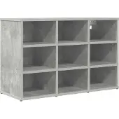 vidaXL Schoenenkast 77,5 x 30 x 51 cm Bewerkt hout Betongrijs