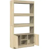 vidaXL Hoge kast 92x33x180 cm bewerkt hout sonoma eikenkleurig