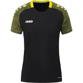 Jako Performance T-Shirt Dames - Zachtgeel / Zwart | Maat: 34