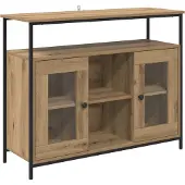 vidaXL Dressoir Artisan Eiken 100 x 35 x 80 cm Bewerkt hout