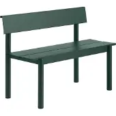 Muuto Linear Steel bank met rugleuning Dark green, 110x34 cm