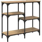 vidaXL Wandtafel Artisan Eiken 80 x 29 x 75 cm Bewerkt hout