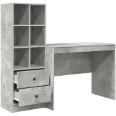 vidaXL Bureau Beton Grijs 145.5 x 50 x 127 cm 2 st