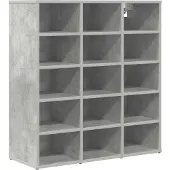 vidaXL Schoenenkast 77,5 x 30 x 83,5 cm Bewerkt hout Betongrijs
