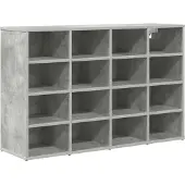 vidaXL Schoenenkast 103 x 30 x 67 cm Bewerkt hout Betongrijs