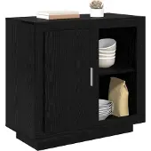 vidaXL Dressoir Zwart Eiken 80 x 40 x 75 cm Bewerkt hout
