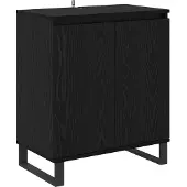 vidaXL Dressoir Zwart Eiken 60 x 35 x 70 cm Bewerkt hout