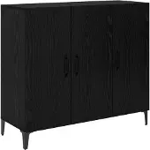 vidaXL Dressoir Zwart eiken 34 x 90 x 80 cm Bewerkt hout