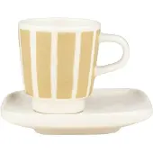 Marimekko Piccolo espresso kopje met schotel White-sand, 5 cl