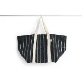 HAY - Outdoor Market Picnic Bag - Medium - Zwart met Beige Streep