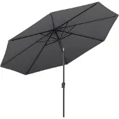 LifeGoods Parasol - Tuin - Ø350 cm - 30° Kantelbaar - Waterdicht - UPF50+ - Donkergrijs