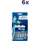 Gillette 6x Blue3 - wegwerpscheermesjes - simple 8st