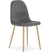 Leobert Chaise - - Padva - Donkergrijze fluweelstof / Eikenhouten poten - 44,5 x 53 x 87 cm
