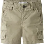 Name it MINI straight cargo short beige Korte broek Jongens Katoen Effen - maat 92