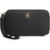 Tommy Hilfiger Portemonnee 'Signature Tape Wrist Strap' zwart