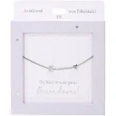 Depesche armband zilver met E-hanger en hartje, modern sieraad.