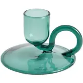 HAY Tiny Candleholder Curved - Kaarshouders Borosilicaatglas Aqua - AE357-D439-AF97