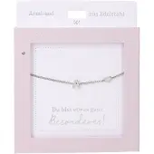 Depesche armband zilver met hartje en letter A - vriendschapssieraad.