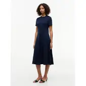 Tommy Hilfiger Jurk 'Interlock Midi Fit And Flare' blauw