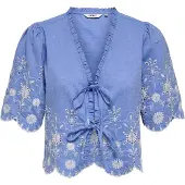 ONLY Blouse 'ONLMiffy' royal blue/koningsblauw / offwhite