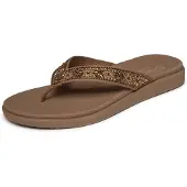 SKECHERS MEDITATION LUXE - SUNNY GLOW Dames Slippers - Mokka