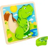 Bigjigs Puzzel - Dino - T-rex - Extra dikke stukken - 4st.