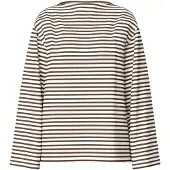 Pieces Shirt 'PCSadie' chocoladebruin / wit