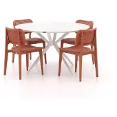 Forza furniture + 10% kassakorting | Forza Xitta/Sora ø127cm dining tuinset 5-delig
