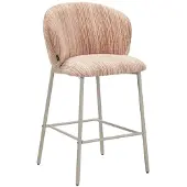Bronx71 Barkruk Milo chenille beige/pink 70 cm - barstoel