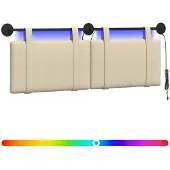 vidaXL Hangend hoofdbord Crèmekleurig Stof