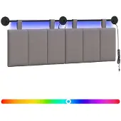 vidaXL Hangend hoofdbord Taupe Fluweel