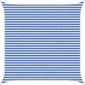 vidaXL Zonneschaduwzeil 4,5 x 4,5 m HDPE Vierkant Blauw en Wit