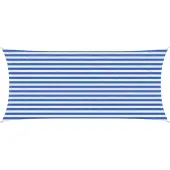 vidaXL Zonneschaduwzeil 2 x 5 m HDPE Rechthoekig Blauw en Wit