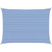 vidaXL Zonneschaduwzeil 5 x 6 m HDPE Rechthoekig Blauw en Wit