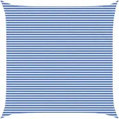 vidaXL Zonneschaduwzeil Blauw en Wit 6 x 6 m HDPE