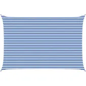 vidaXL Zonneschaduwzeil 4 x 7 m HDPE Rechthoekig Blauw en Wit