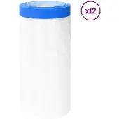 vidaXL Maskerfolie met zelfklevende tape 12 st Doorzichtig en Blauw